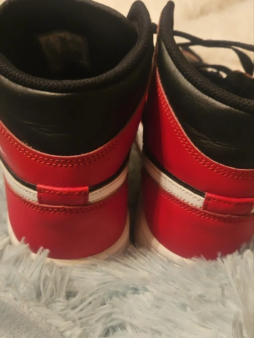 Jordan Mens Red, Black & White Mid-Top Sneakers